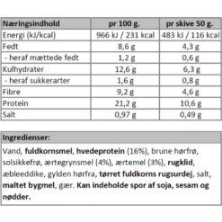 Næringsindhold - rugbrød