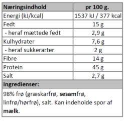 Næringsindhold - sesam kiks