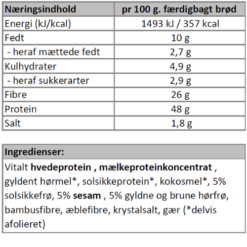 Næringsindhold - 4-korns proteinboller, brødmix..-