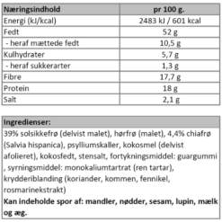 Næringsindhold - knækbrød med solsikke