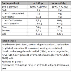 Næringsindhold - vingummi med jordbær-lakrids-