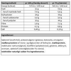 Næringsindhold - dessertmix fra Sukrin