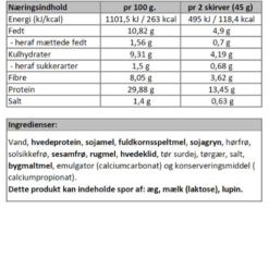 Næringsindhold - multikorn - sandwichbrød