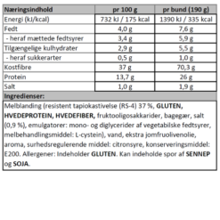 Næringsindhold - Færdigbagt pizzabund